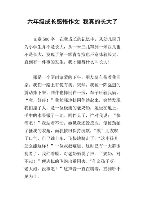 让叔叔看看你有没有长大作文：成长的见证